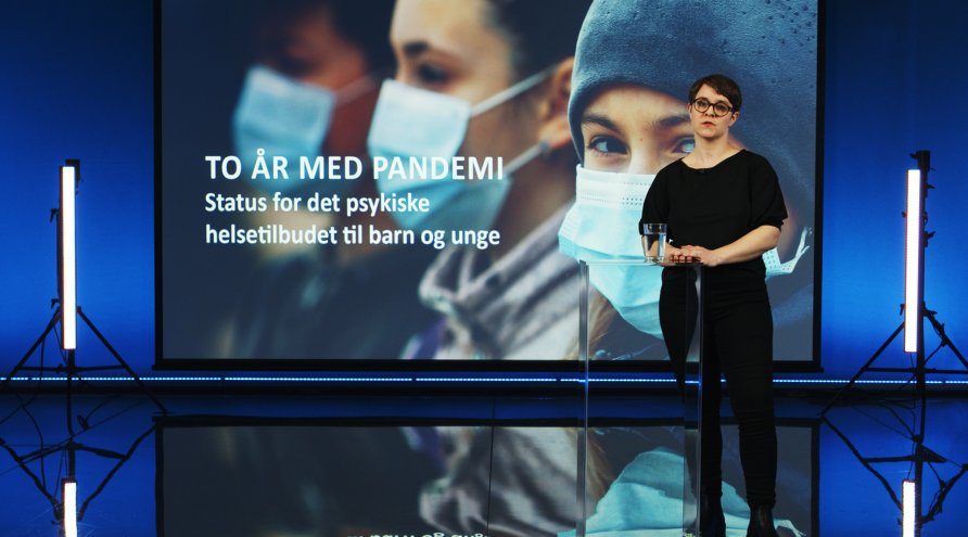 Linn Merethe Bæra, leder for brukererfaring, presenterer statusrapporten