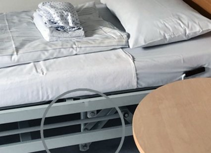 Hevemekanisme - Sengerom - Risikofylte punkter_cr Bilde av en hev-senk seng