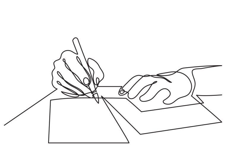 Signering av avtale - utsnitt av hender som signerer et papir.